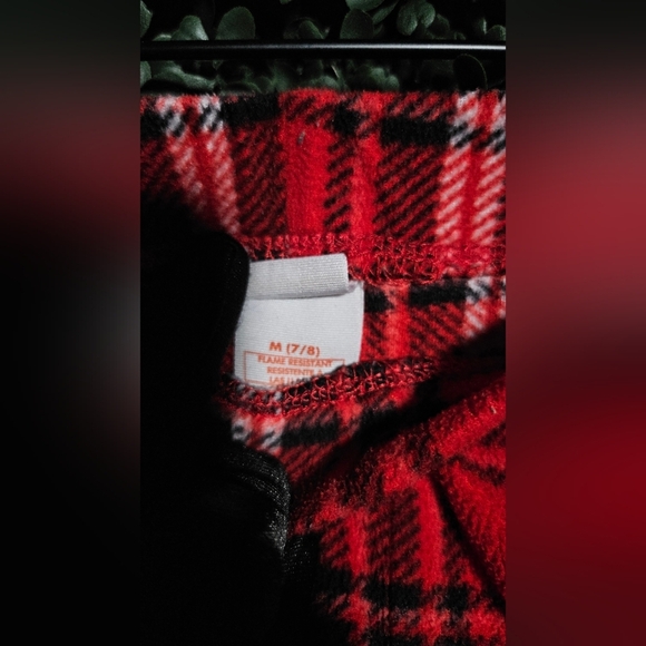 Cozy Cream Hoodie and Red Plaid Kids Pajama Set - Picture 5 of 5